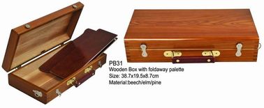 Коробка современных изготовленных на заказ тар для хранения искусства деревянная с Фолдавай палитрой